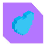 Stacked blue geometric blocks on a purple background, representing professional growth and progress.